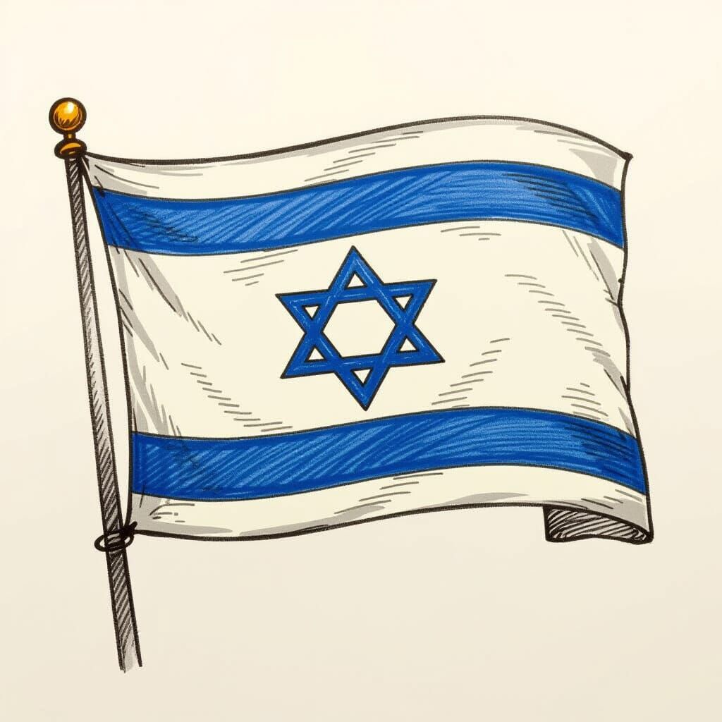 Drawing of the Israeli Flag