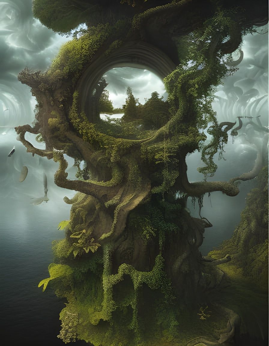 Tree Castle in a Bottle: Fantasy Landscape