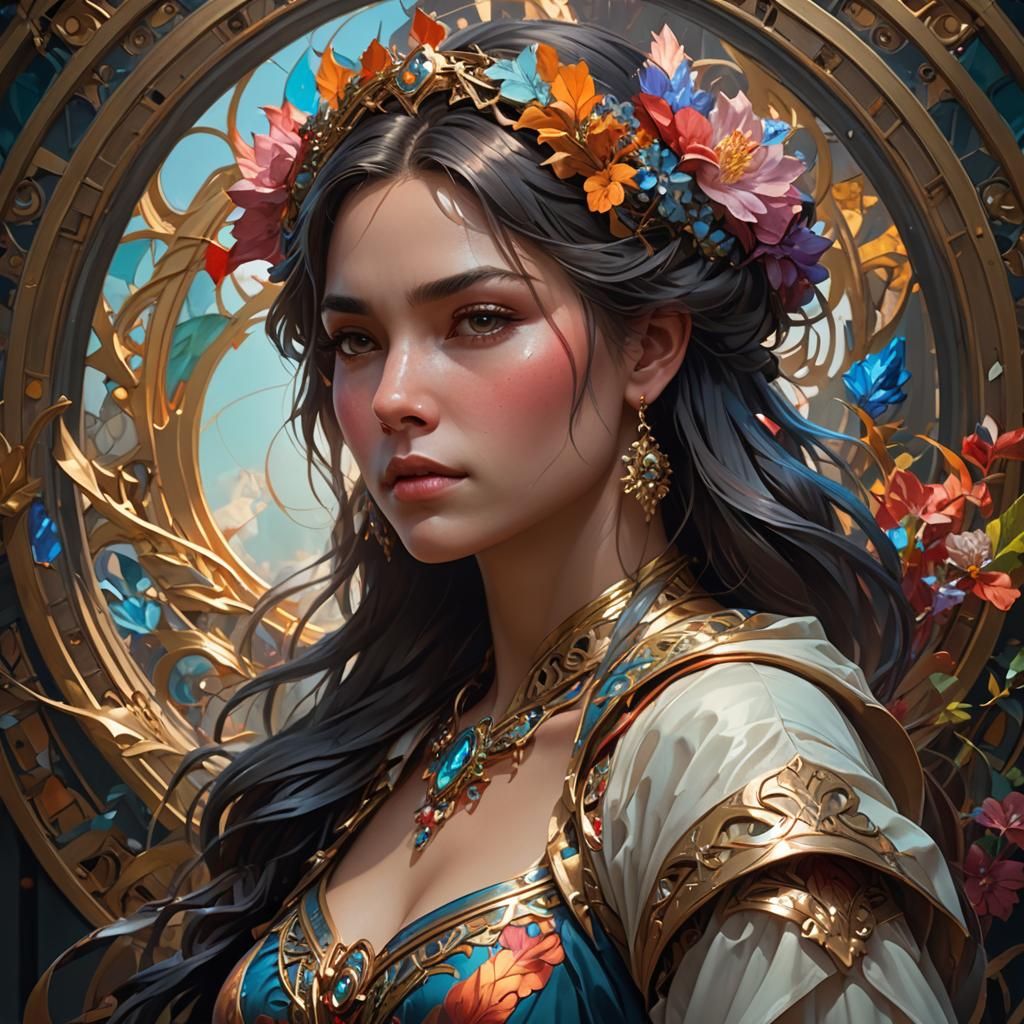 Woman with Life Burden: Detailed Portrait