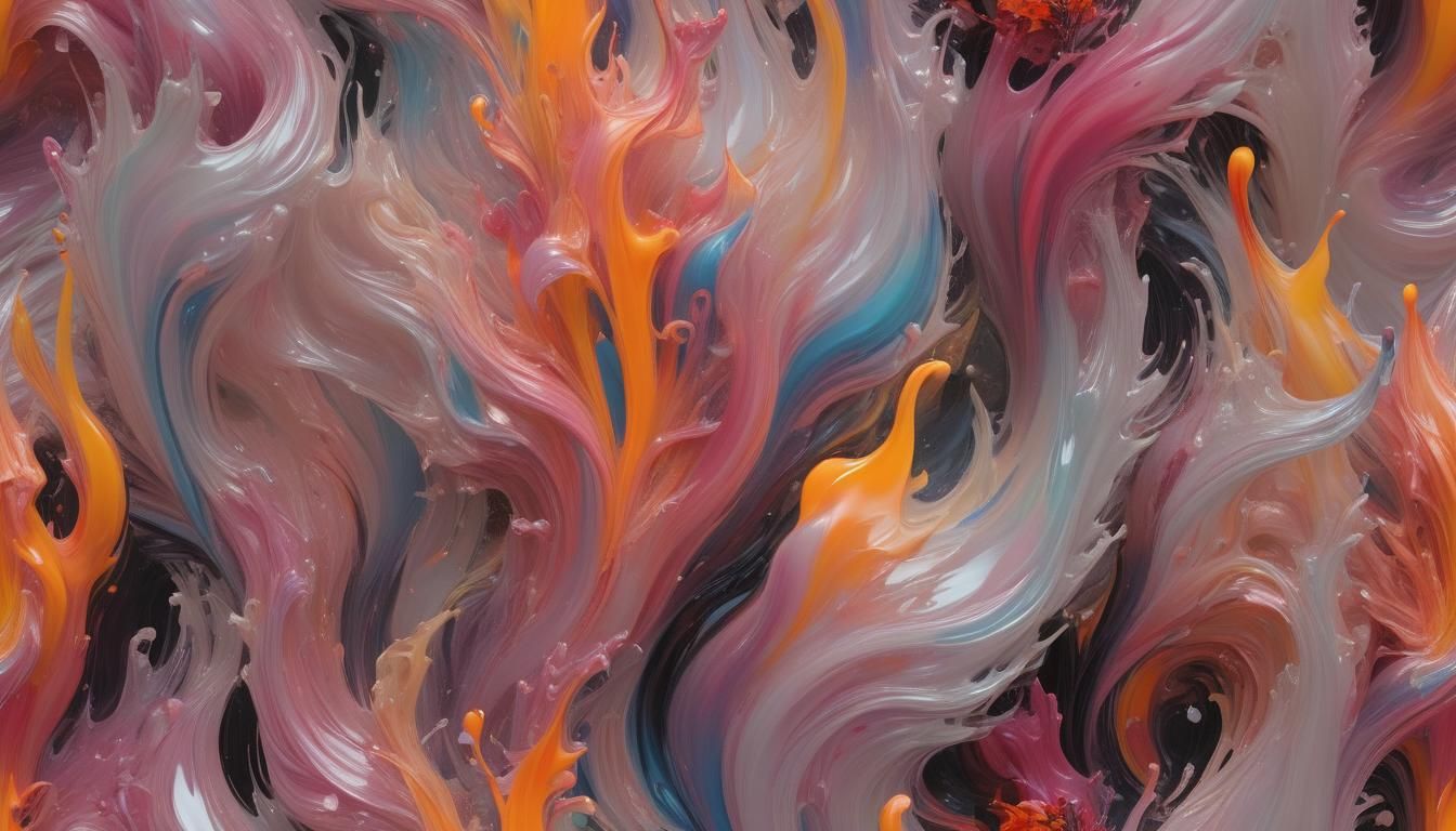 Kinetic Fire Paint Sculpture in Expressive Impressionism