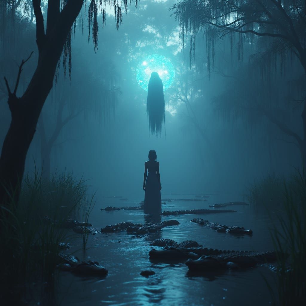 Ethereal Apparition in Bayou Dreamscape