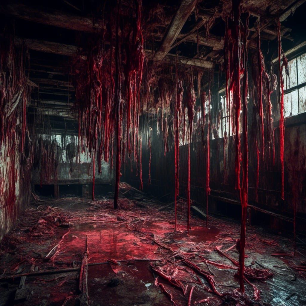 Eerie Abandoned Slaughterhouse with Animal Carcasses
