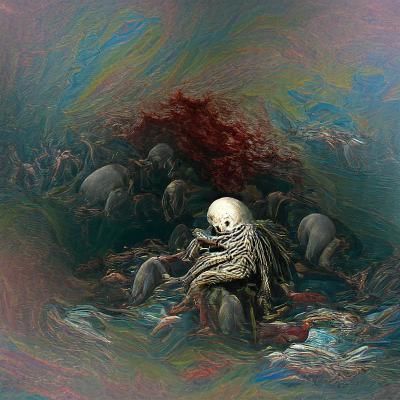 Organic Horror Flowing: Doré and Rutkowski Style