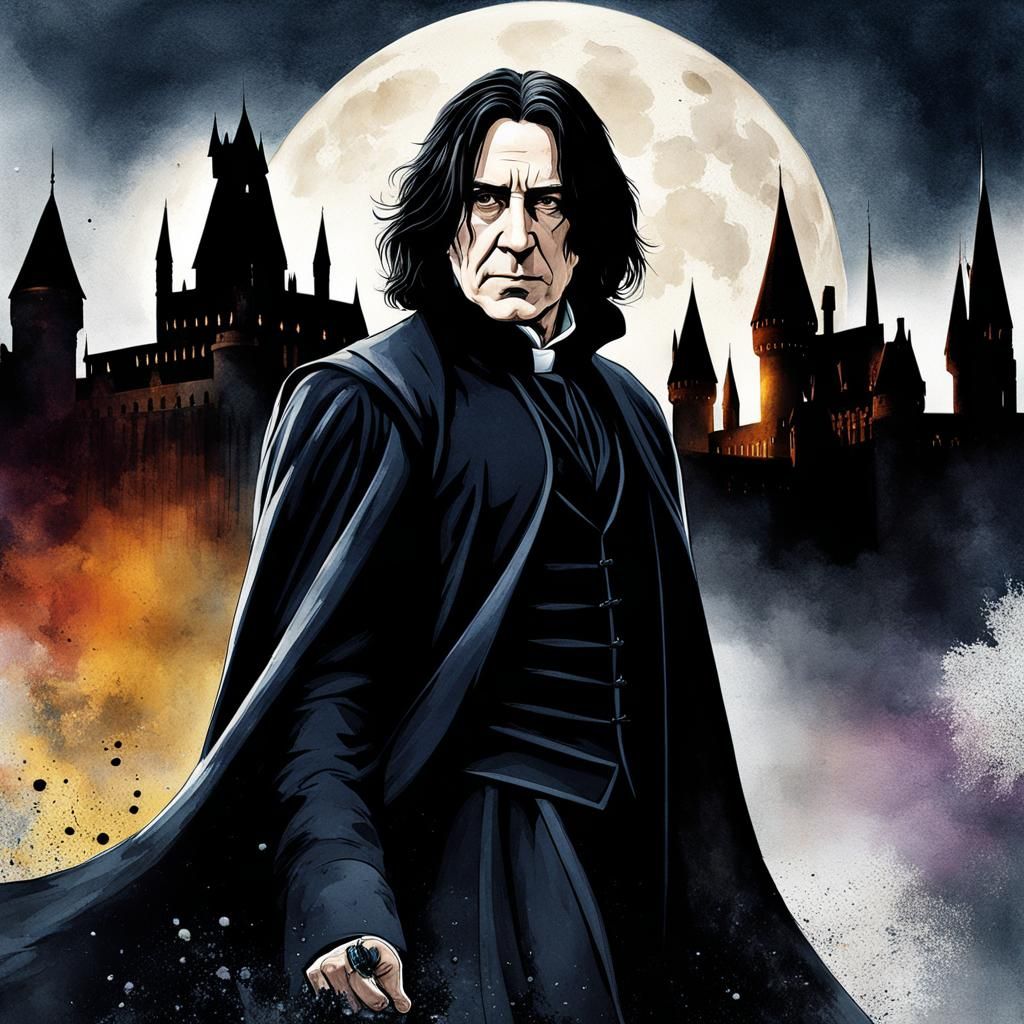 Severus Snape Ink Splatter Art Movie Poster