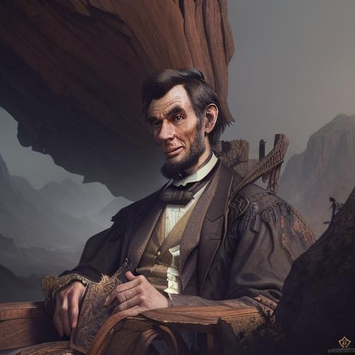 Detailed Matte Painting of Abraham Lincoln
