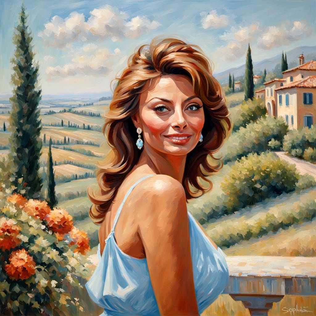 Tuscan Countryside Beauty in Impressionist Oil