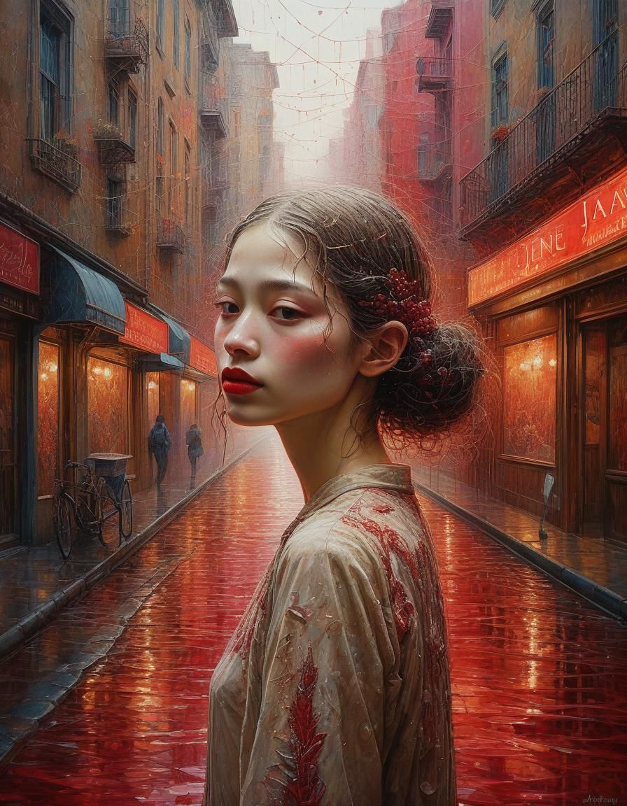 Ethereal Rain Jane Jay in Fauvist Style