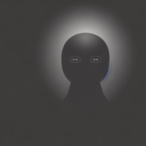 Dark Figure with Ring Eyes in Void