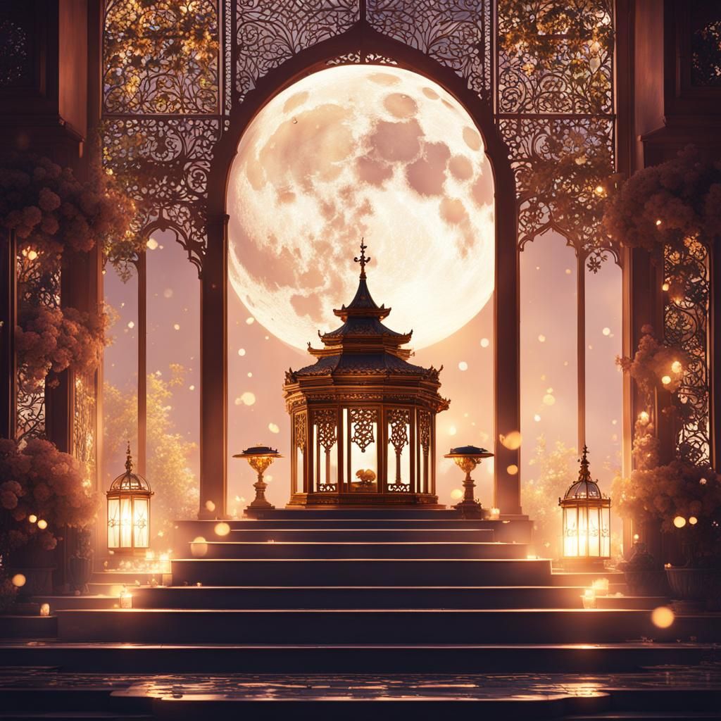 Epic Moon Shrine with Dynamic Lighting