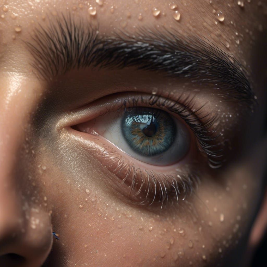 Dramatic Close-Up of Eurasian Man in Cinematic Style