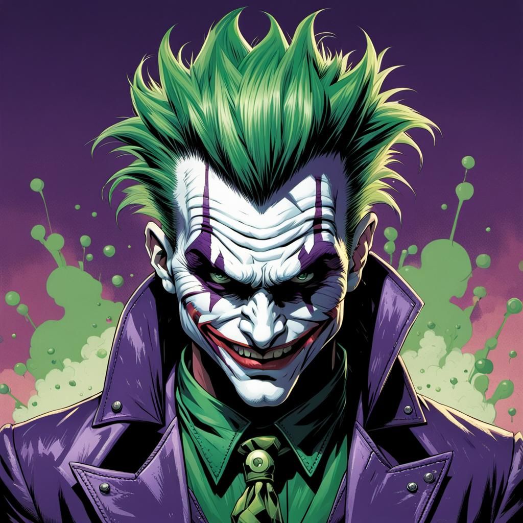 Punk Rock Joker in Comic Book Art Style