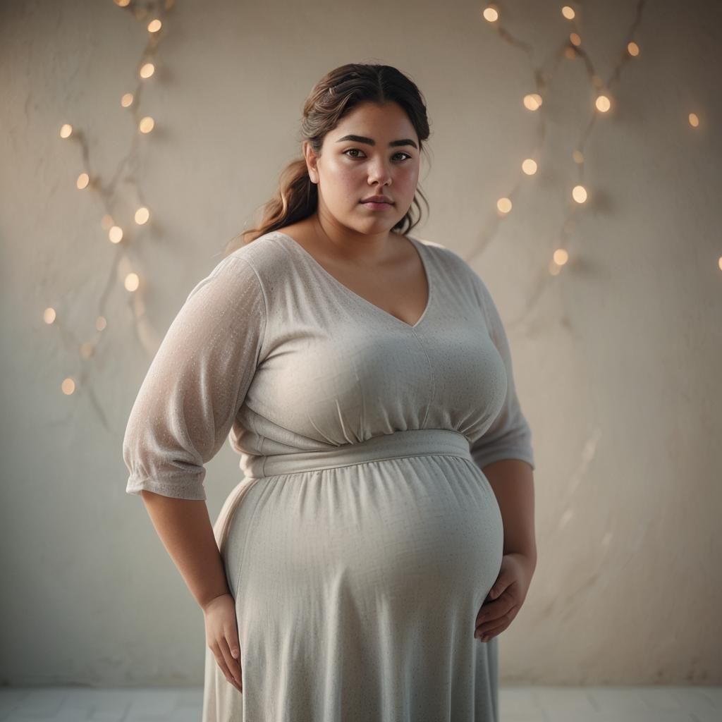 Hyperrealistic Portrait of a Plus-Size Woman in Soft Light