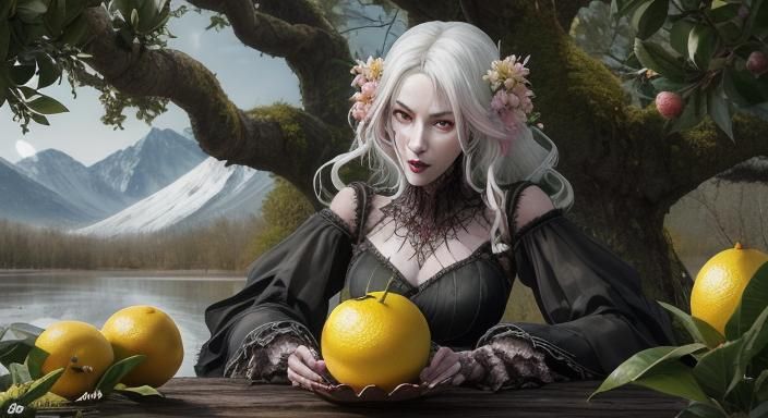 Rotten Mutant Lemon Tree Monster in Hyper-Realism