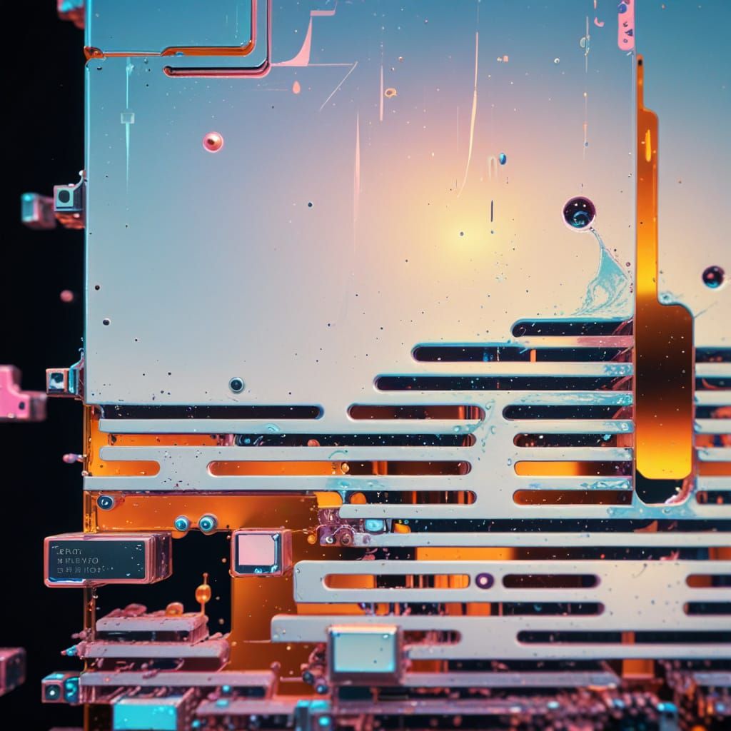 Retro-Futuristic Glitch Art in Neon Colors