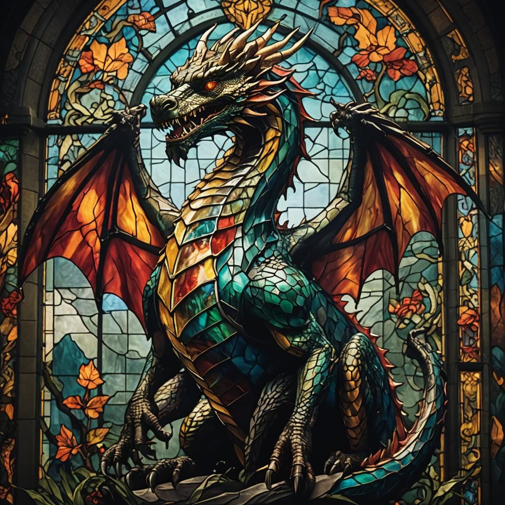 Dramatic Stained Glass Dragon Film Still
