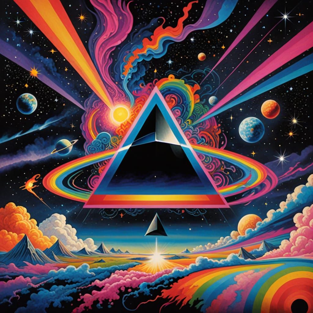 Vibrant Cosmic Dreamscape in Psychedelic Art