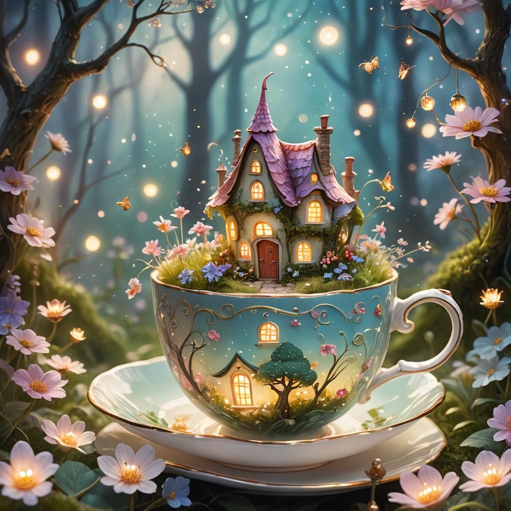 Ethereal Fairy World in a Teacup