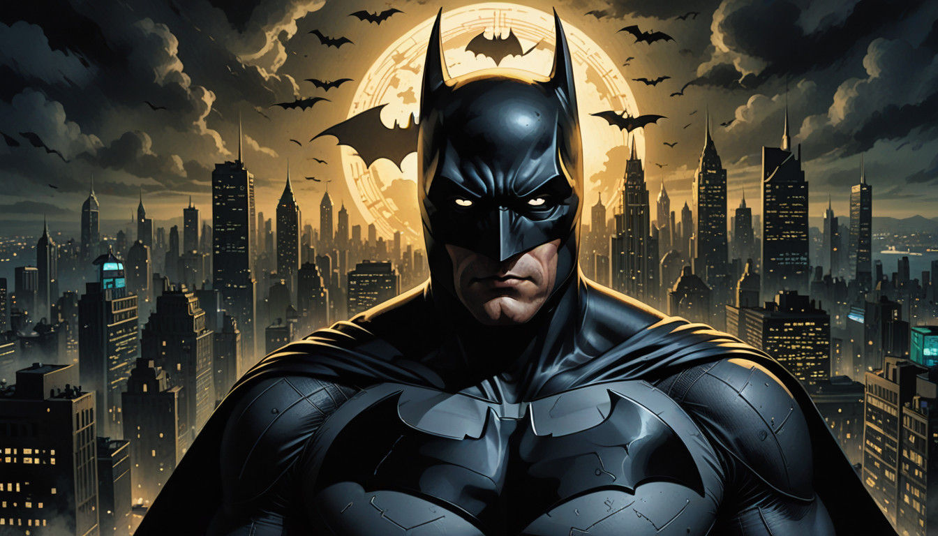 Batman's Iconic Mask in Gotham City