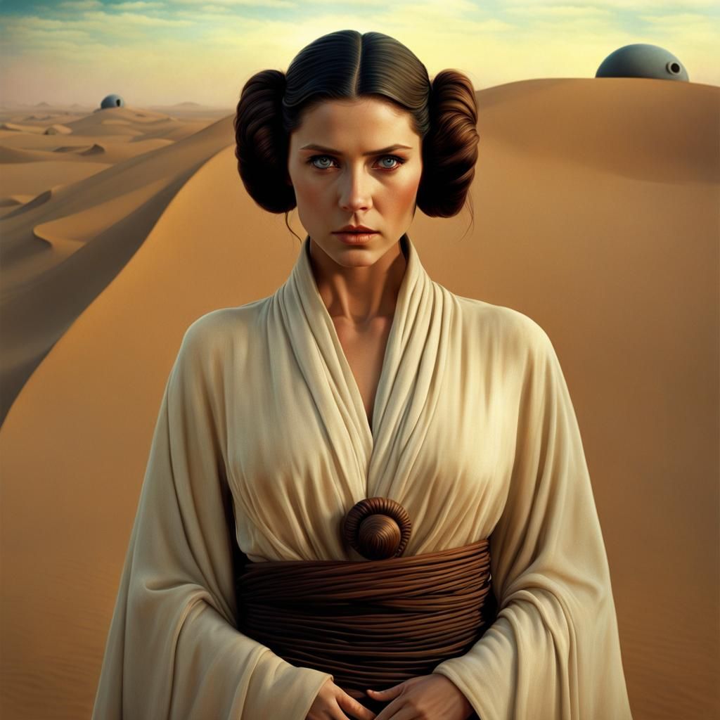 Princess Leia Portrait in Surreal Hyperrealism
