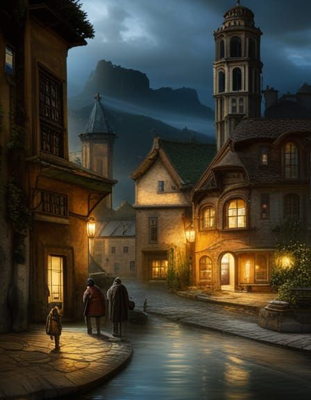 Fiat 500 with Christmas Tree in Detailed Painting