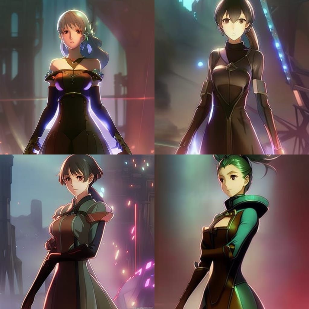 Mining Android Girl in Studio Ghibli Anime Style