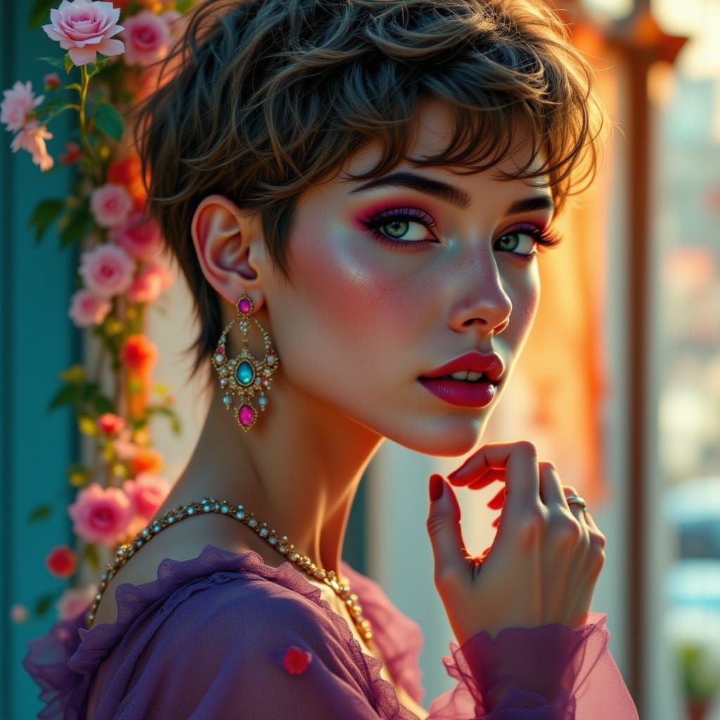 Elegant Italian Pin-Up Beauty