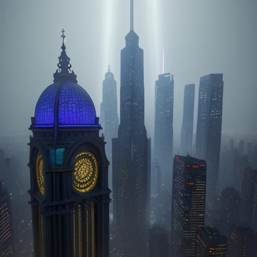 Cyberpunk Hagia Sophia: Ancient Meets Future