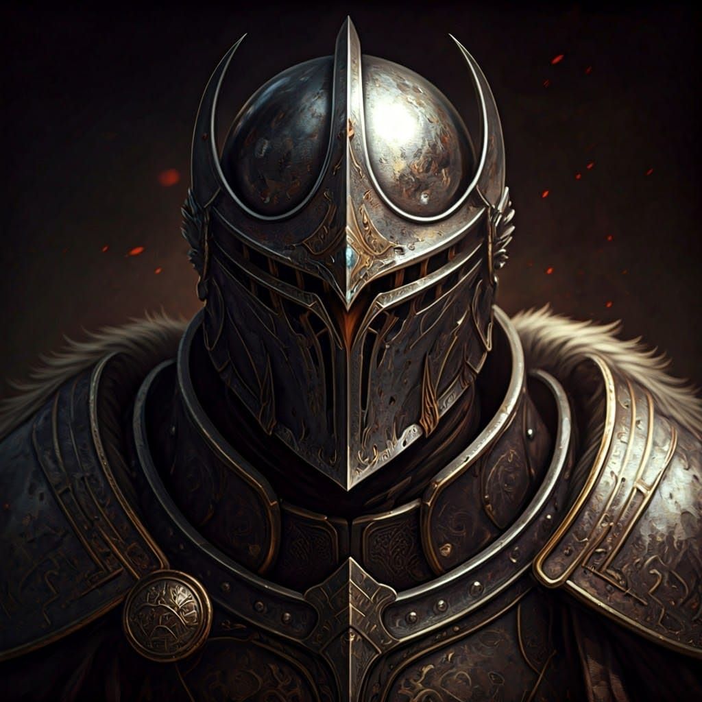 Dark Fantasy Knight Portrait in Grimdark Style