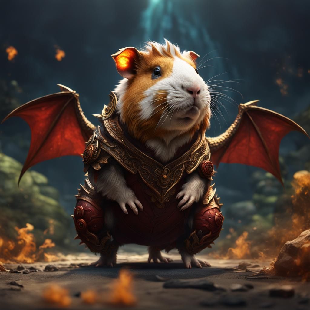 Guinea Pig Dragon Fantasy Concept Art