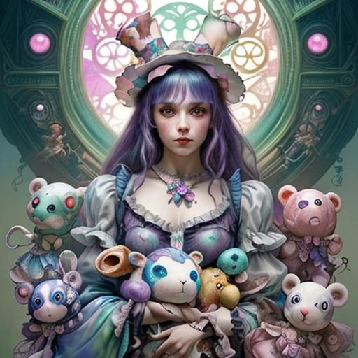 Stuffed Animal Party in Watercolor Style