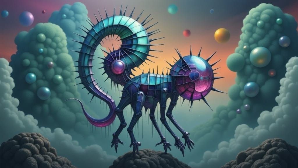 Myriad Visions in Vermillion and Violet Gradients