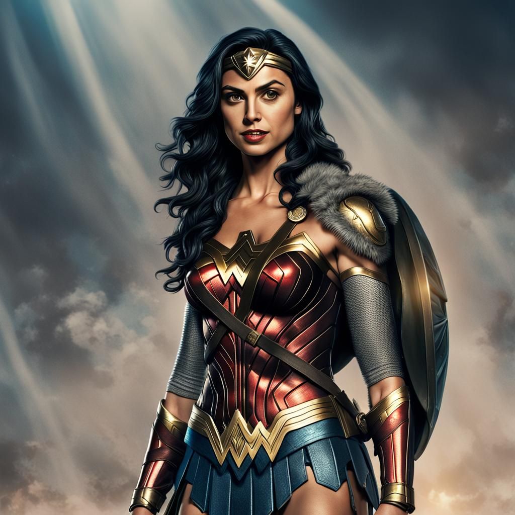 Wonder Woman Action Shot in 3D Digital Art
