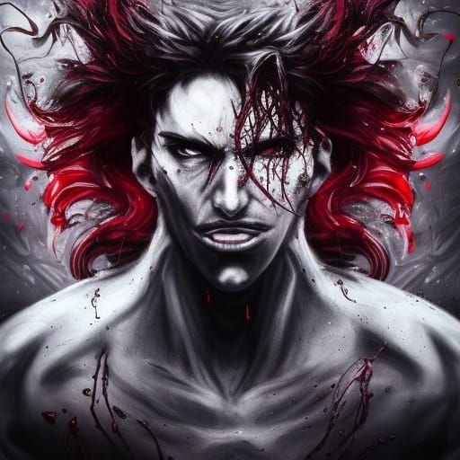 Detailed Demon in Destroyed City, Hyperrealistic Art