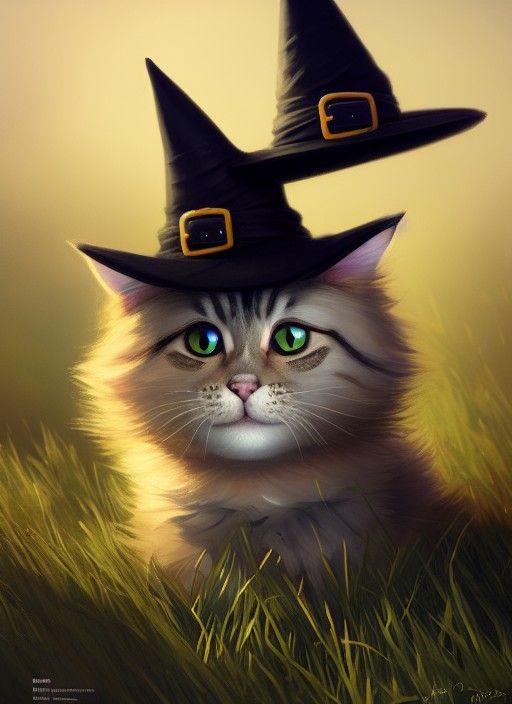 Cat in Witch Hat Concept Art