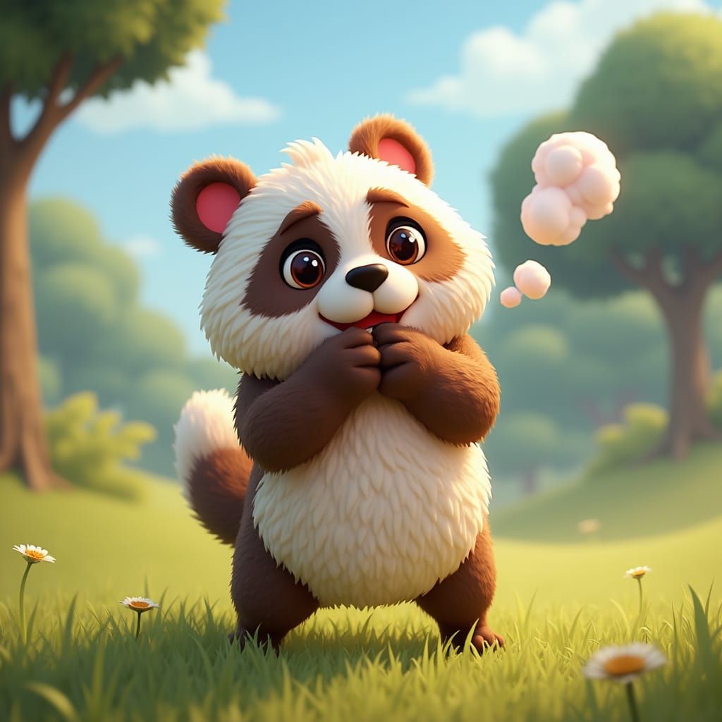 Cartoon Animal's Humorous Fart in Digital Art