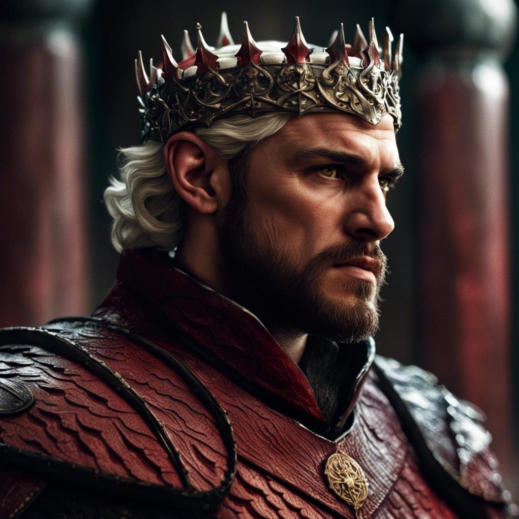 Cruel Targaryen King with Crown: Fantasy Art