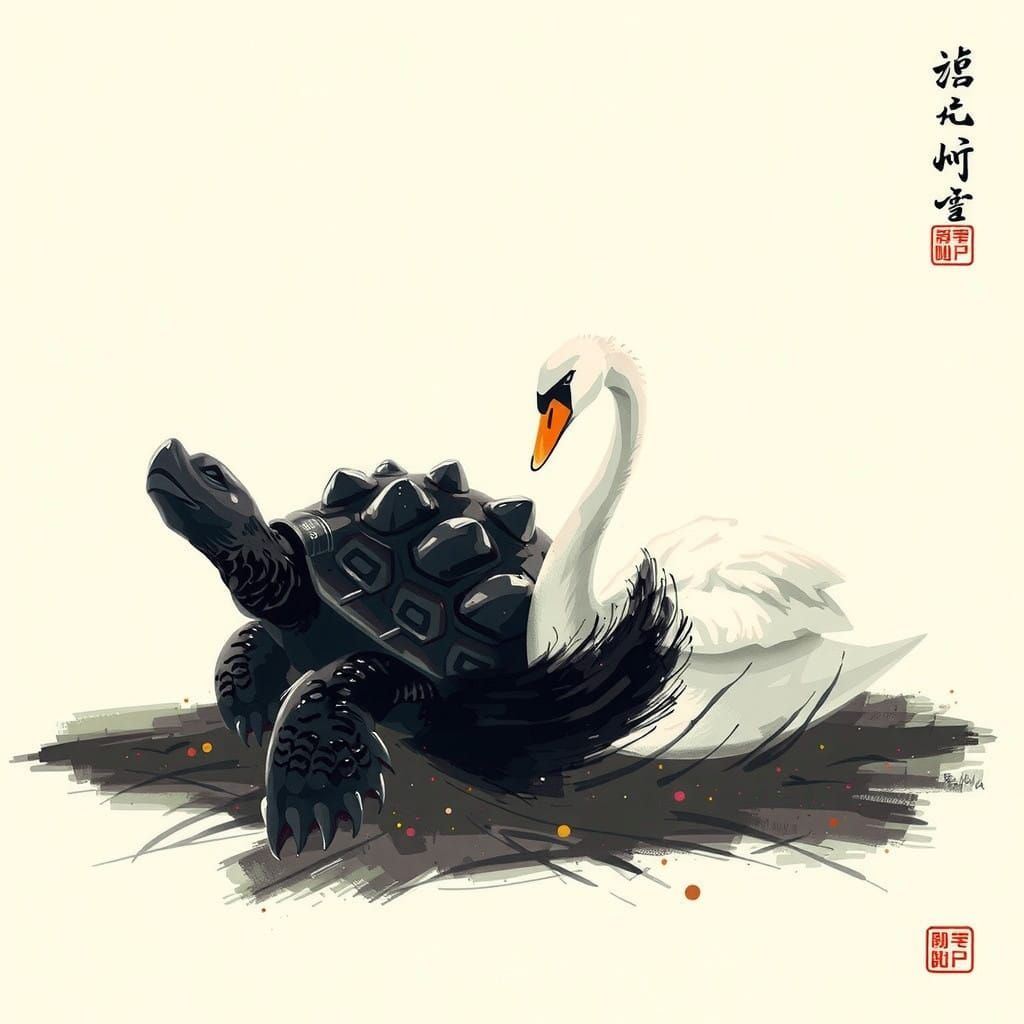 Yin and Yang Harmony in Black and White