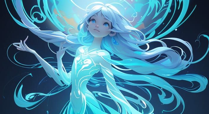 Ethereal Digital Entity Shimmers in Radiant Realism