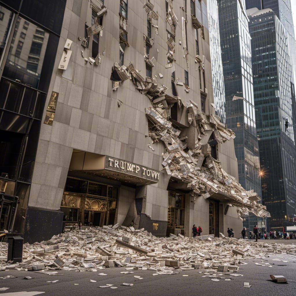 Trump Tower Collapsing, Chaotic Escape