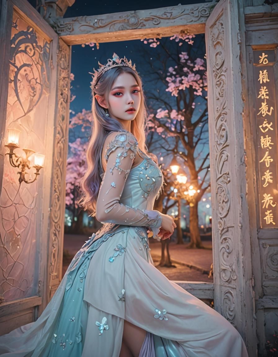 Gorgeous Demon Princess in a Neon Wonderland