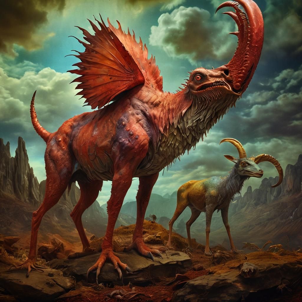 Visionary Surrealism in Mixed Media Style