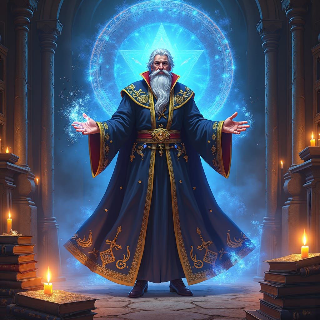 Anime Sorcerer Amidst Mystical Realm of Power