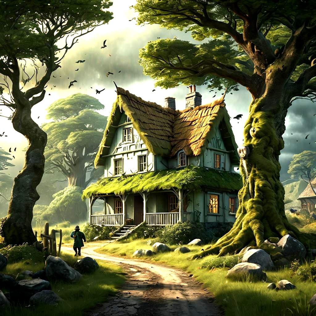 Irish Hills and Leprechaun in Stormy Weather