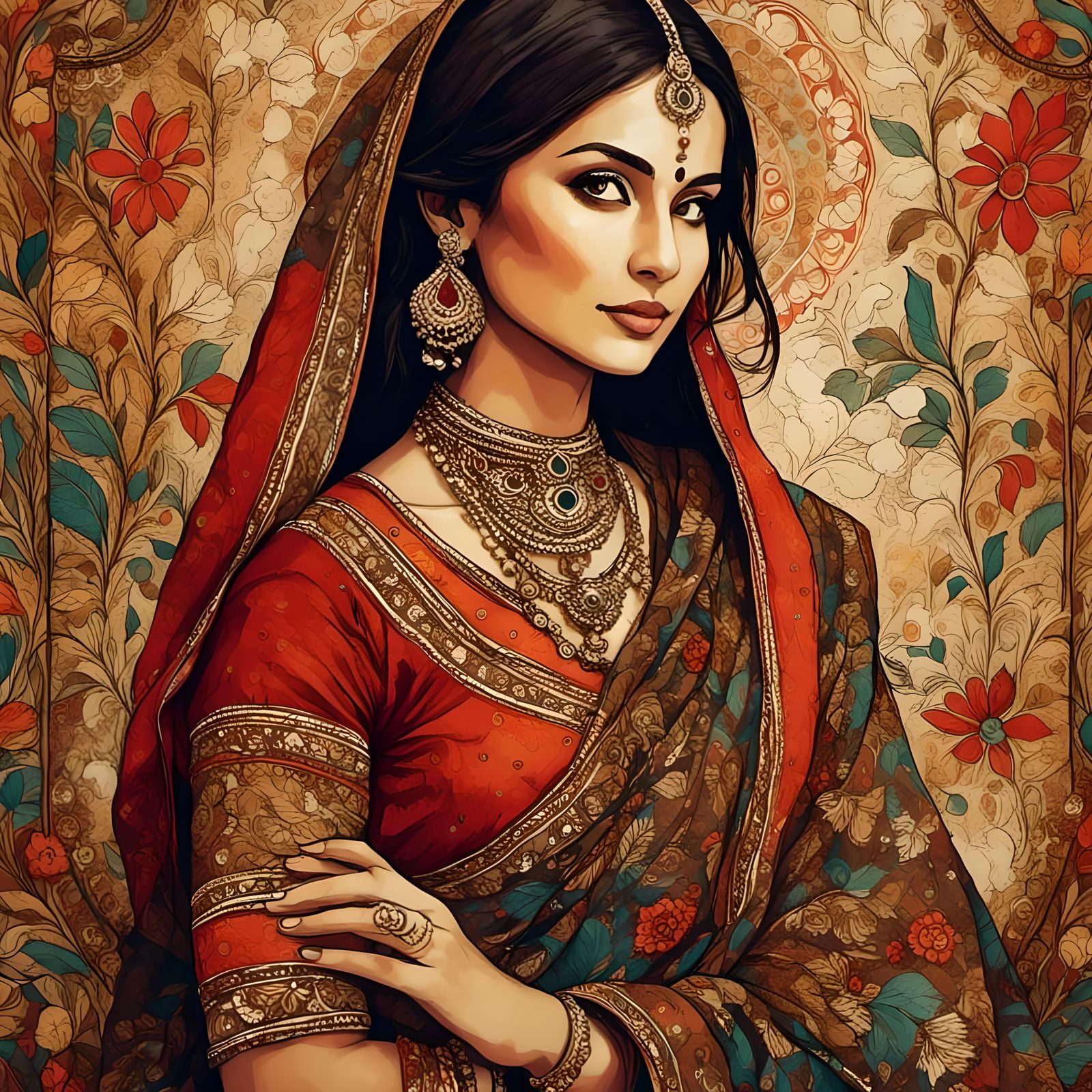 Stunning Kalamkari Art in Professional Photo Style