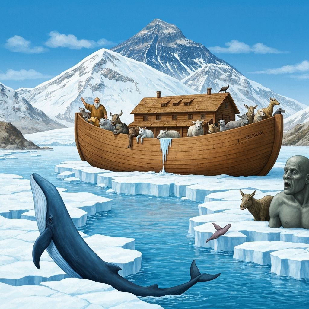 Noah's Ark Floats on Melting Everest Glacier Amidst Giant Be...