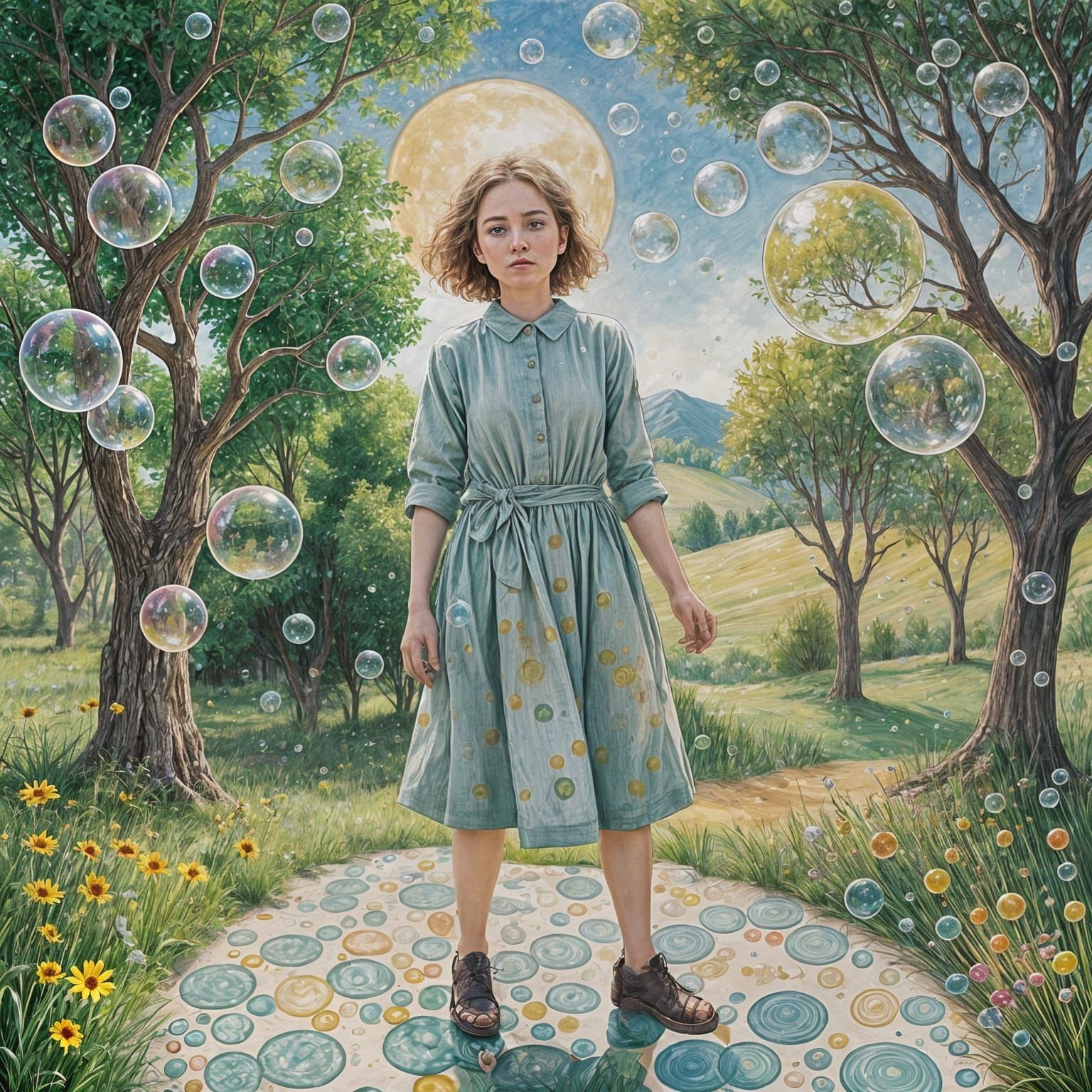 Distorted, Dreamlike Portrait in a Futuristic Aesthetic