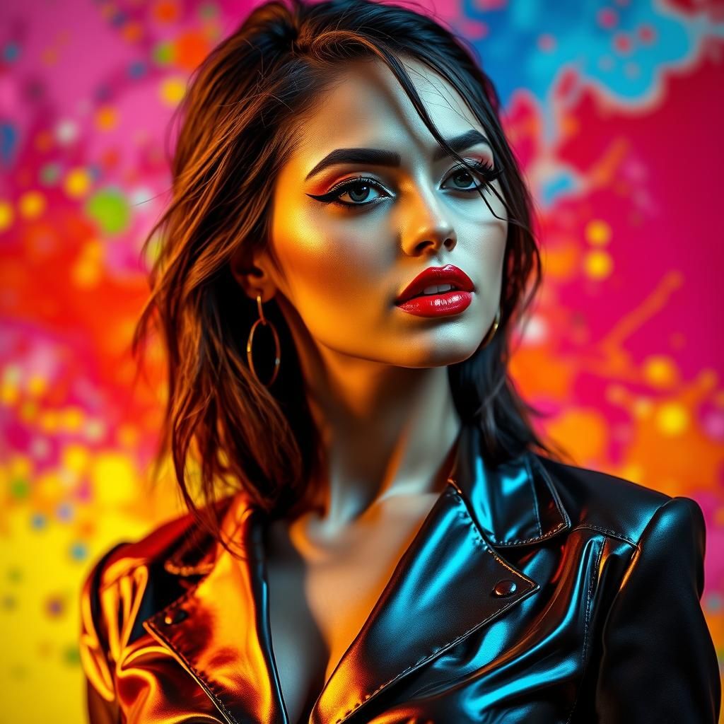 Hyperrealistic Portrait of Confident Woman in High Fashion