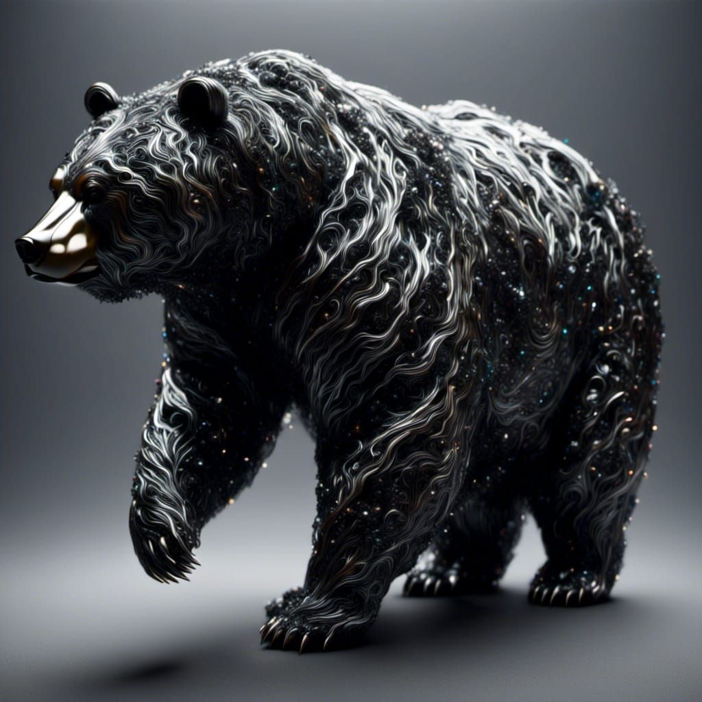 Obese Panda Bear with Sparkle and Flame Effects