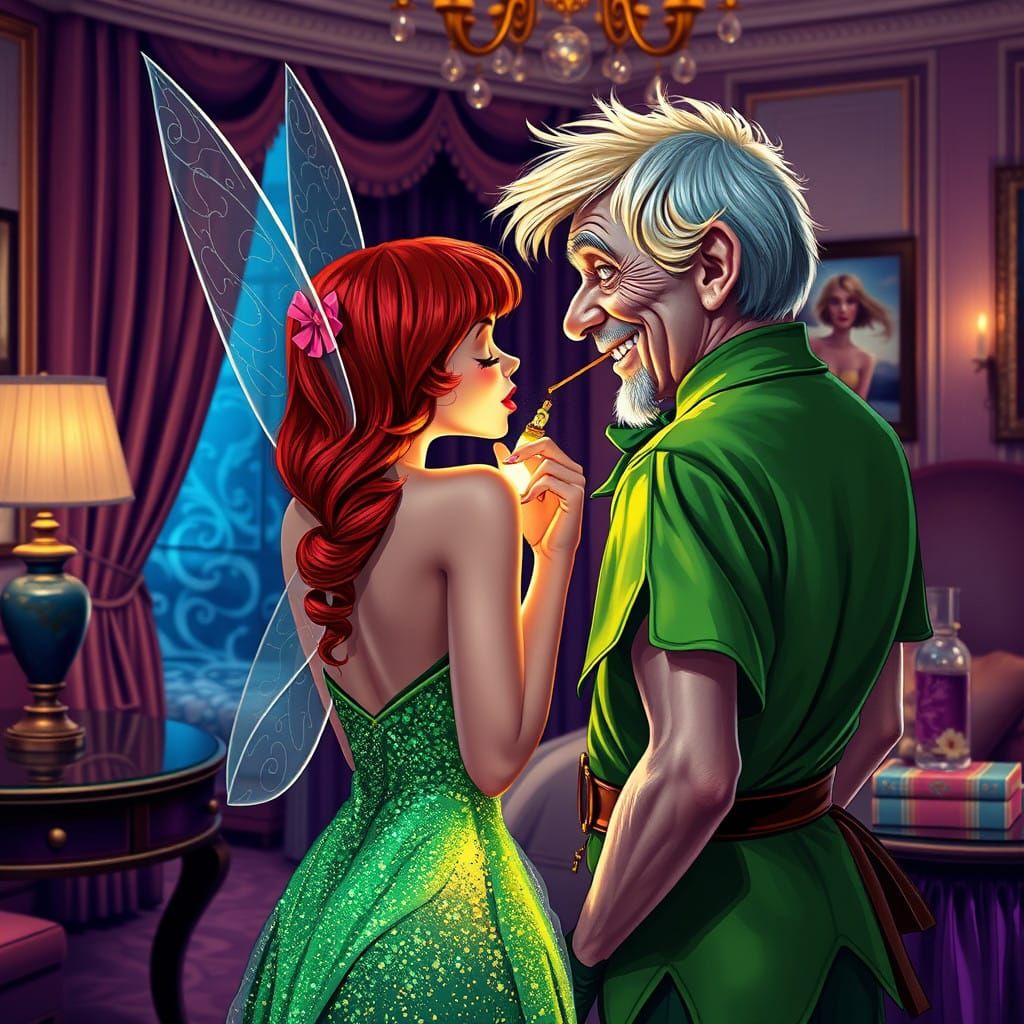 Whimsical Tinkerbell Scene in Vibrant Disney Style