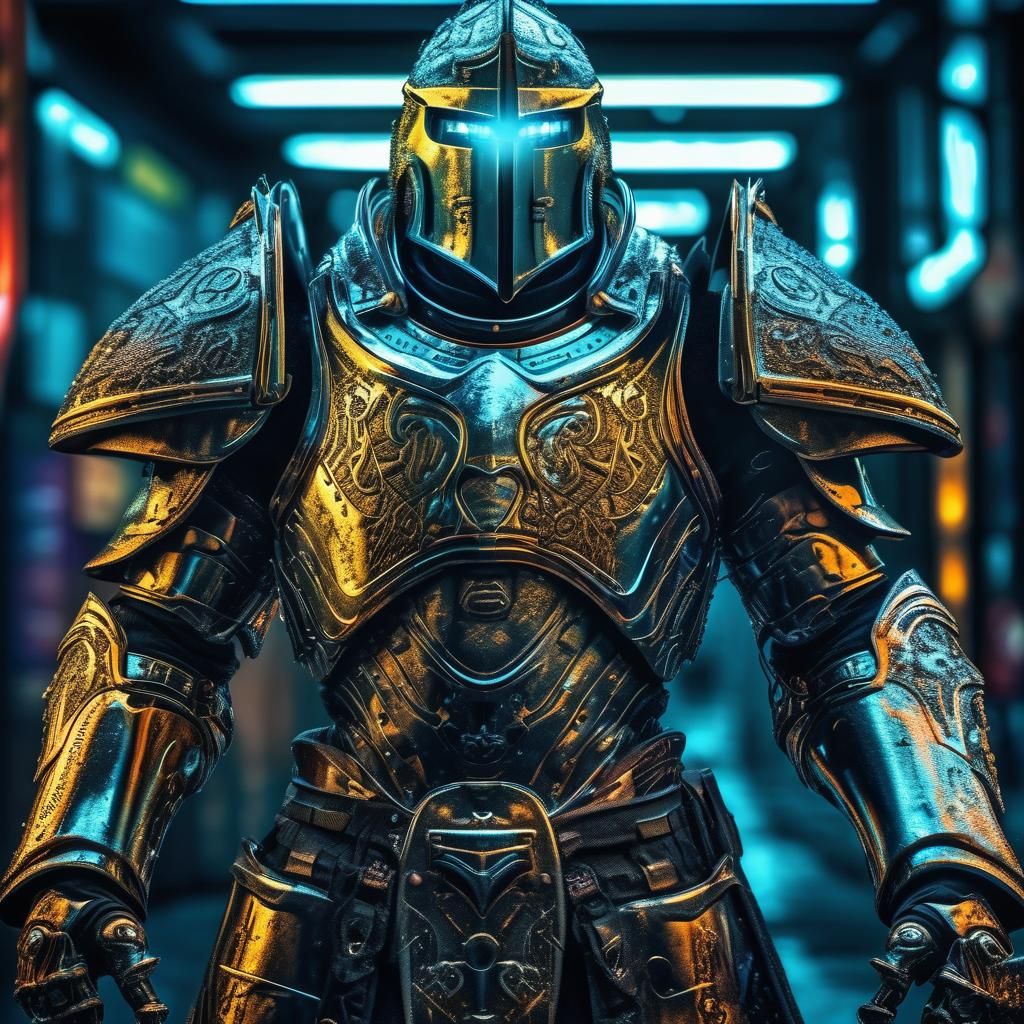 BioPunk Knight in Shining Armor: Dystopian Futurism